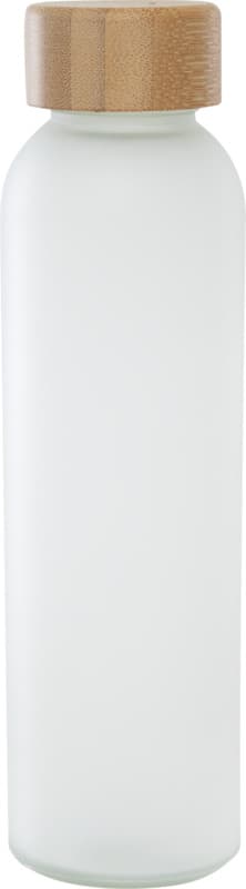 Lume 500 ml matte soda lime glass bottle with bamboo lid   2