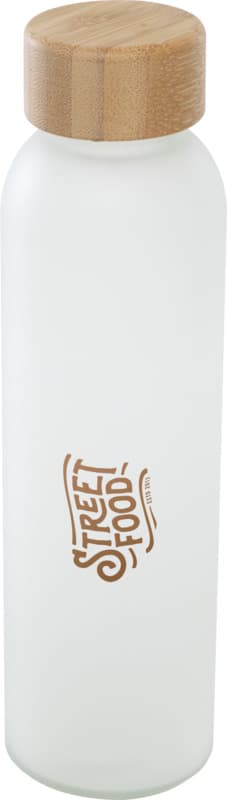 Lume 500 ml matte soda lime glass bottle with bamboo lid   5