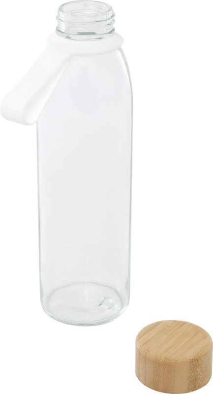 Porto 500 ml glass water bottle with silicone handle and bamboo lid  3