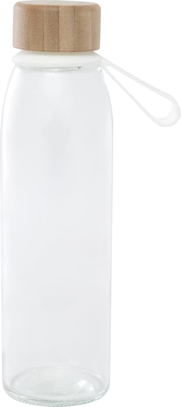 Porto 500 ml glass water bottle with silicone handle and bamboo lid  2