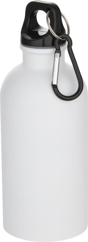 Oregon 400 ml matte RCS recycled single wall stainless steel water bottle with carabiner