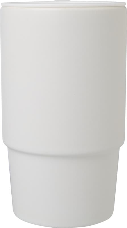 Carter 450 ml ceramic mug with plastic lid 2