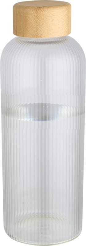 Mirage 650 ml single-walled borosilicate glass bottle with bamboo lid