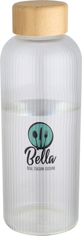 Mirage 650 ml single-walled borosilicate glass bottle with bamboo lid 4