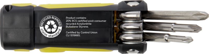 Octo 8-in-1 RCS recycled plastic screwdriver set with torch 5