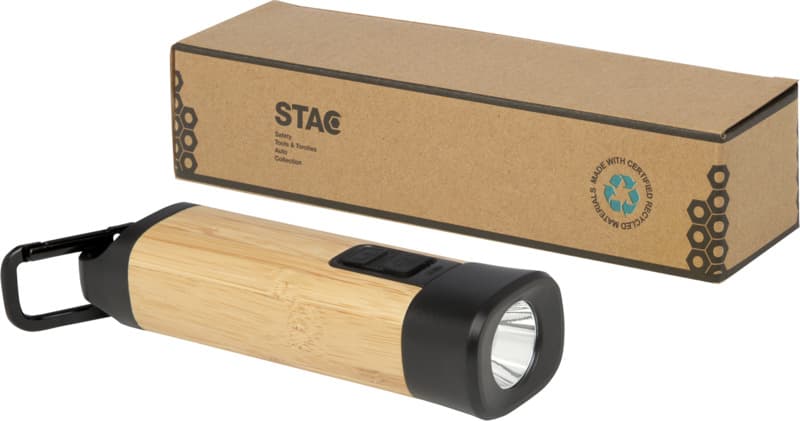 Kuma bamboo/RCS recycled plastic torch with carabiner 4