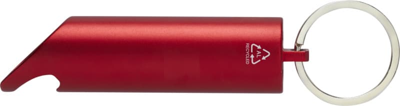 Flare RCS recycled aluminium IPX LED light and bottle opener with keychain 2