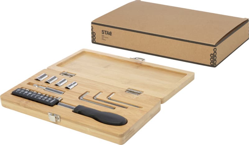 Rivet 19-piece bamboo/recycled plastic tool set 4