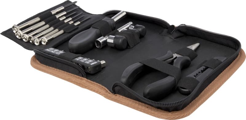 Spike 24-piece RCS recycled plastic tool set with cork pouch