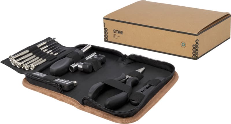 Spike 24-piece RCS recycled plastic tool set with cork pouch 4