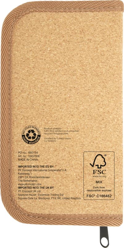 Spike 24-piece RCS recycled plastic tool set with cork pouch 2