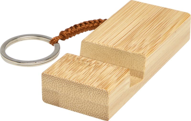 Bosona bamboo phone holder with keychain 3