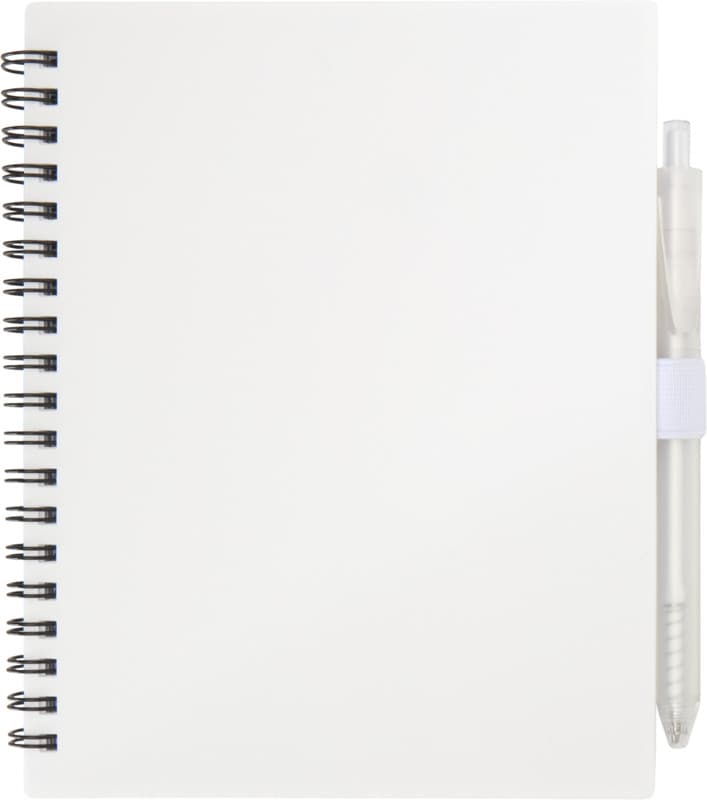 Niove recycled plastic soft cover notebook and ballpoint pen set (blue ink) 2