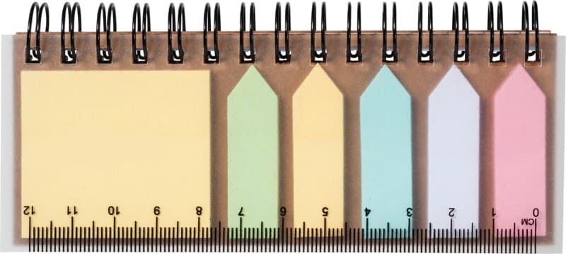 Spinner spiral notebook with coloured sticky notes 2