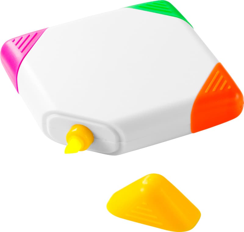 Trafalgar square-shaped 4-colour highlighter