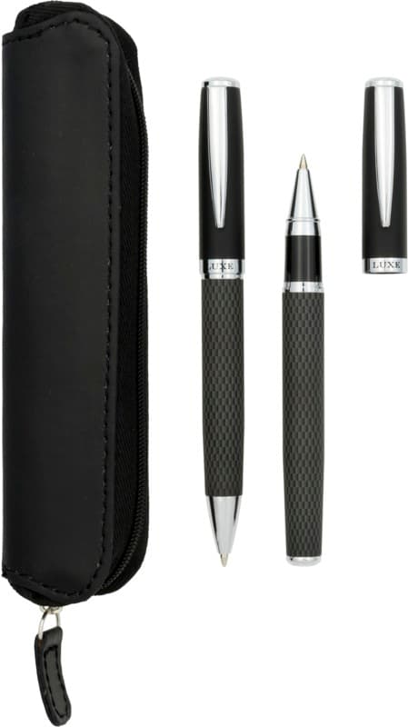 Carbon duo pen gift set with pouch (black ink) 4