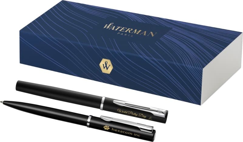 Waterman Allure ballpoint and rollerball pen set (blue ink) 4