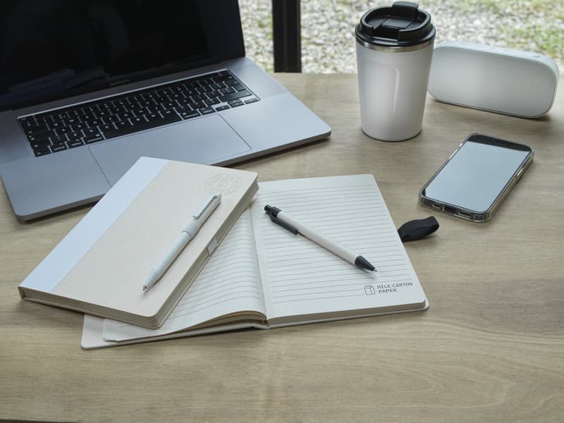 Dairy Dream A5 size reference recycled milk cartons notebook and ballpoint pen set 5