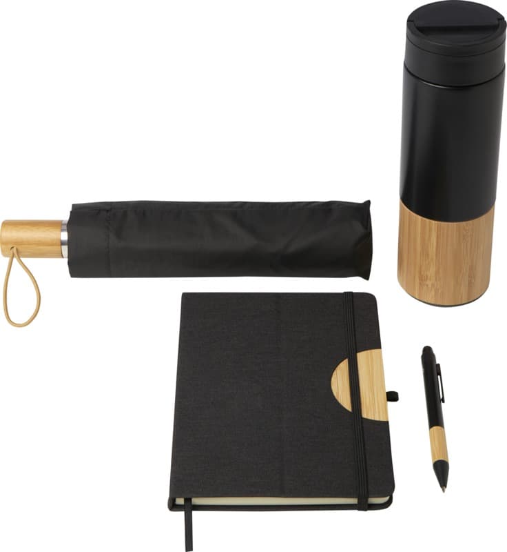 Carmen A5 hard cover notebook and ballpoint pen gift set (black ink) 3