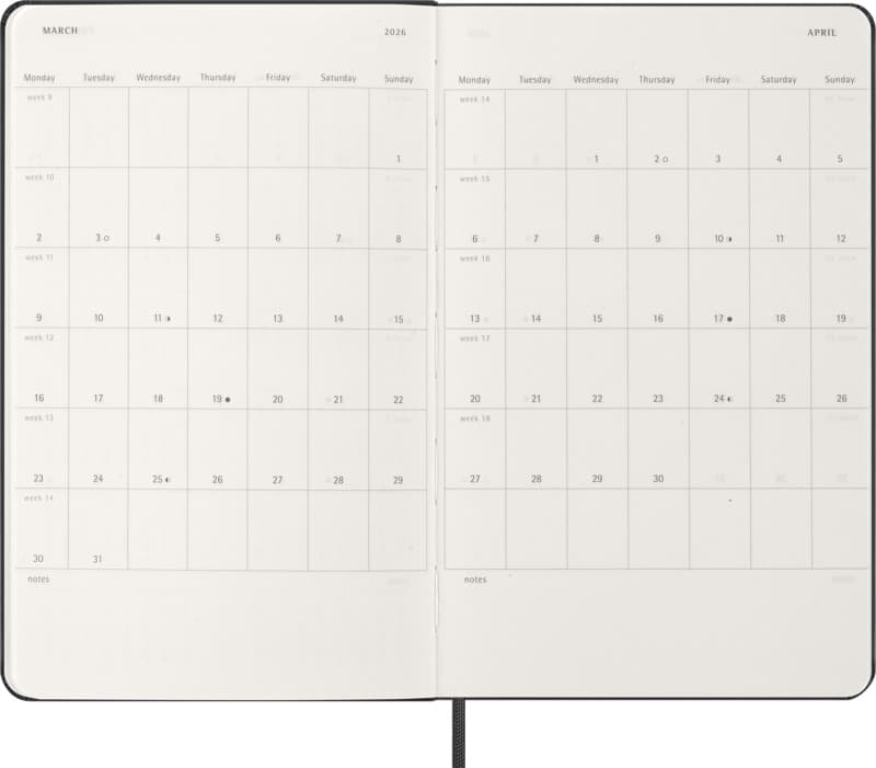 Moleskine hard cover 12 month L weekly planner vertical 5
