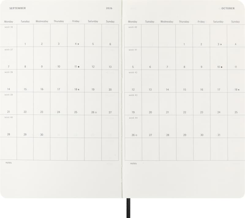 Moleskine soft cover 12 month weekly L planner 5
