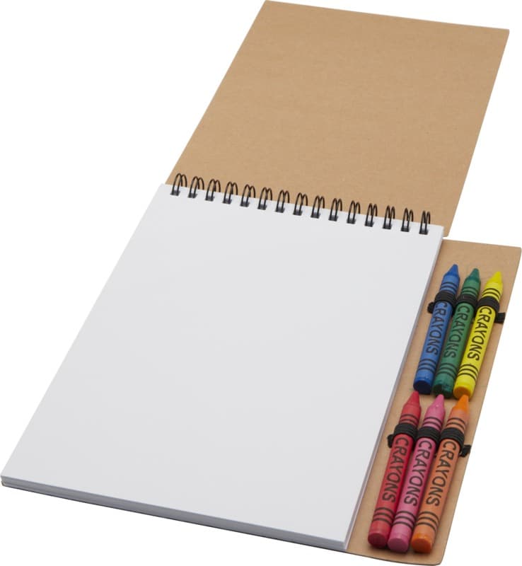 Doodle A5 spiral soft cover notebook and crayon set 4