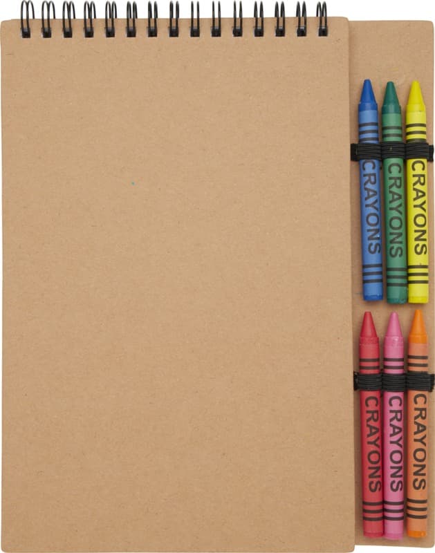 Doodle A5 spiral soft cover notebook and crayon set 2