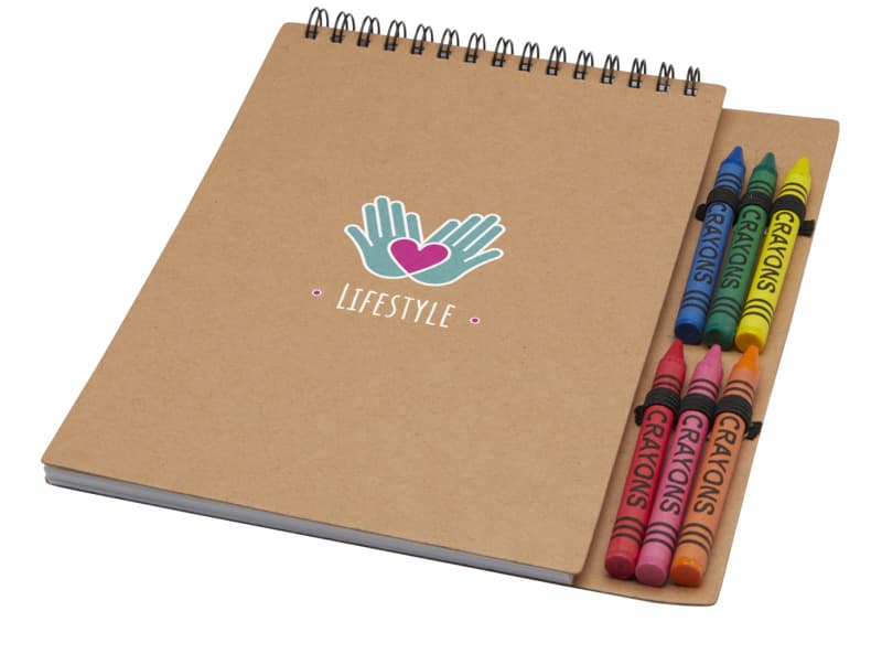 Doodle A5 spiral soft cover notebook and crayon set 5