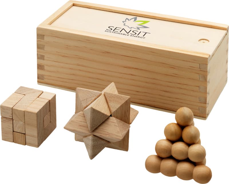 Brainiac 3-piece wooden brain teaser set 2