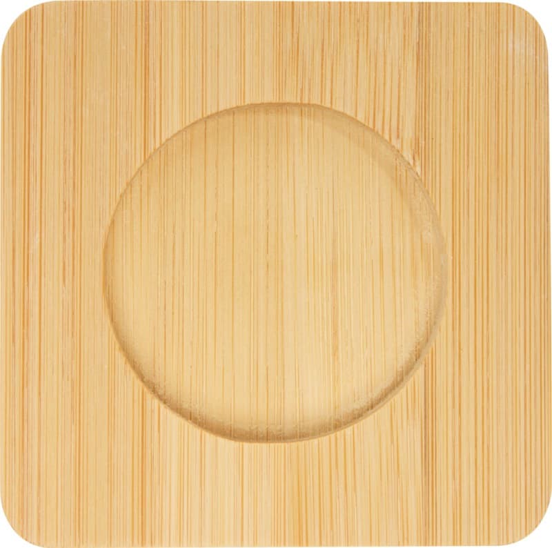 Manti 2-piece 100 ml double-wall glass cup with bamboo coaster  4