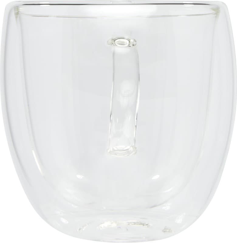 Manti 2-piece 250 ml double-wall glass cup with bamboo coaster  2