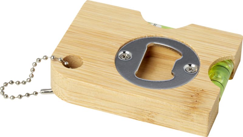 Levo bamboo bottle opener with level  4