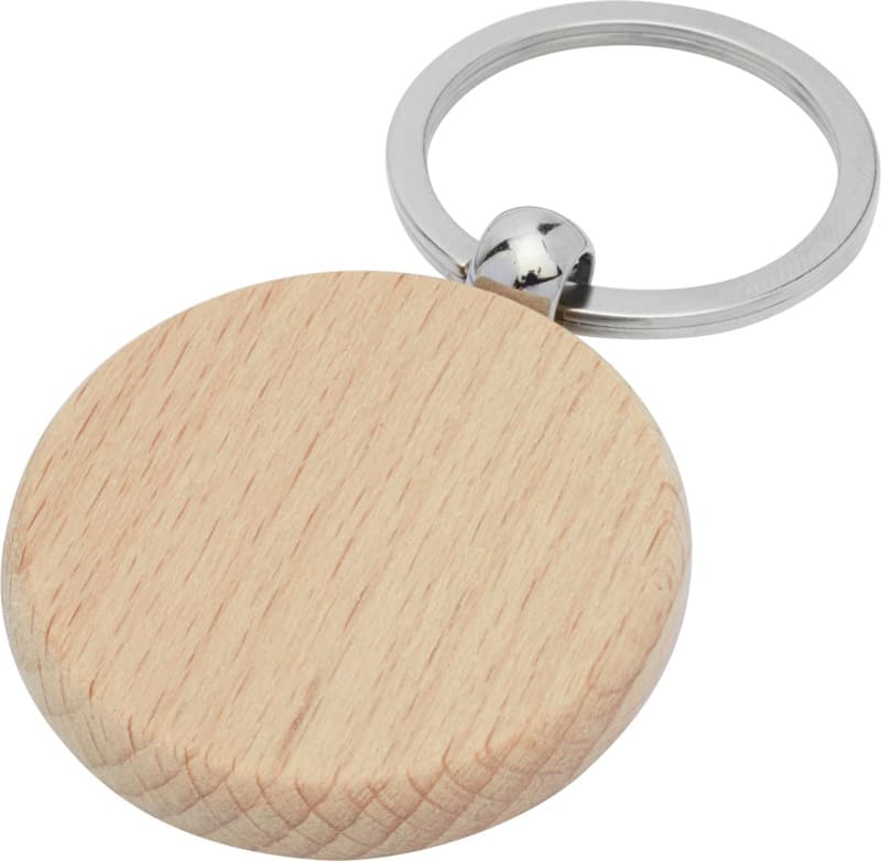 Giovanni beech wood round keychain