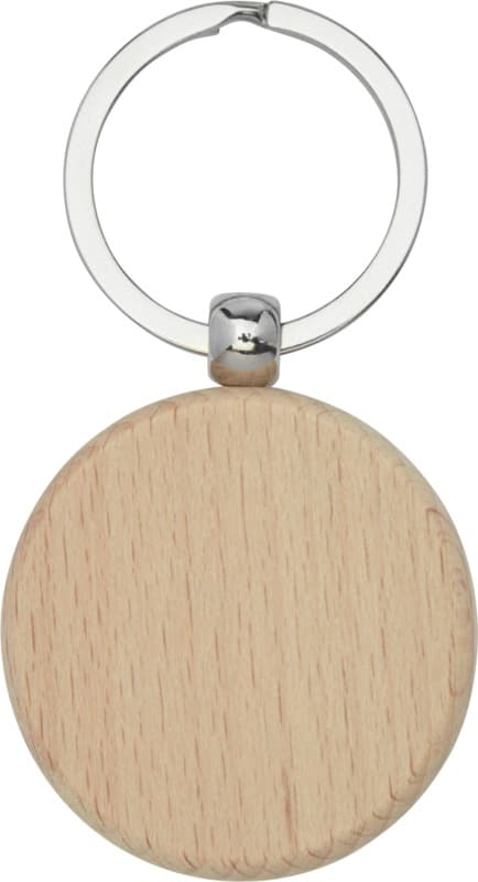 Giovanni beech wood round keychain 2