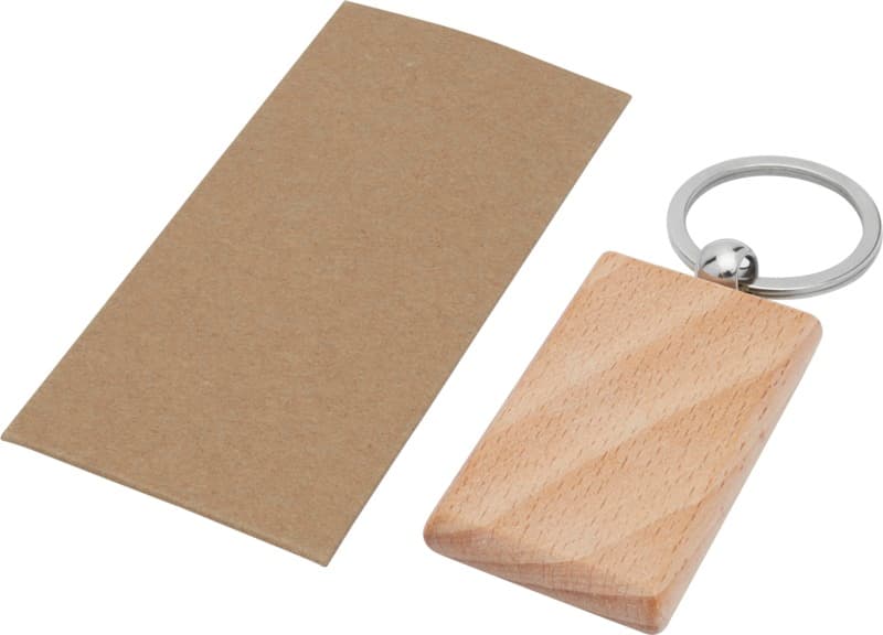 Gian beech wood rectangular keychain 3