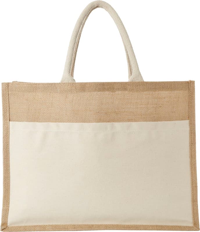 Mumbay cotton pocket jute tote bag 18L 2