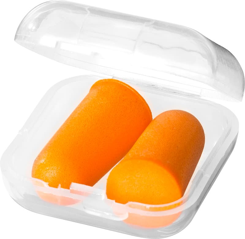 Traveler earplugs with travel case