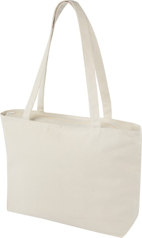Ningbo 320 g/m² zippered cotton tote bag 15L
