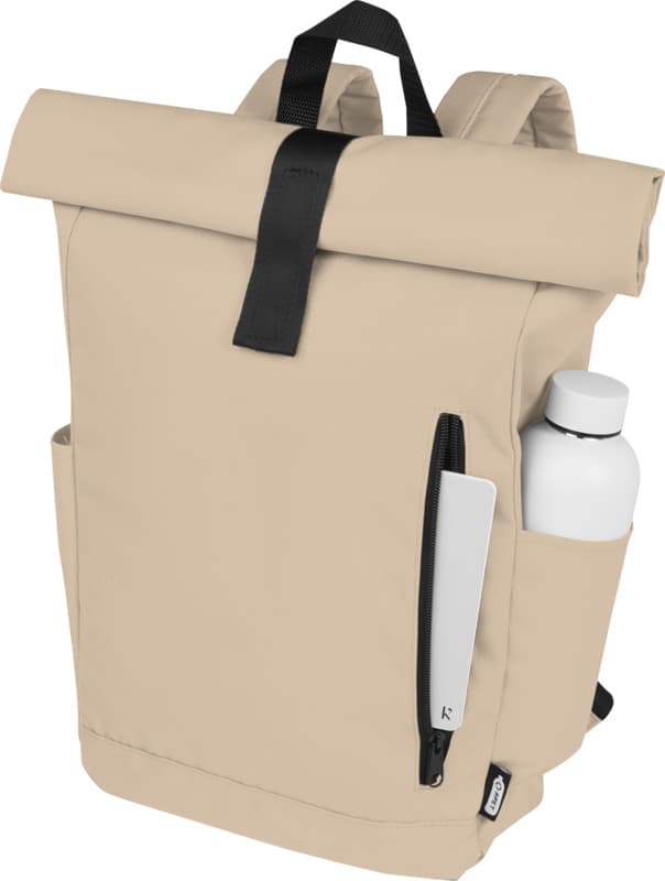 Byron 15.6" GRS RPET roll-top backpack 18L 4