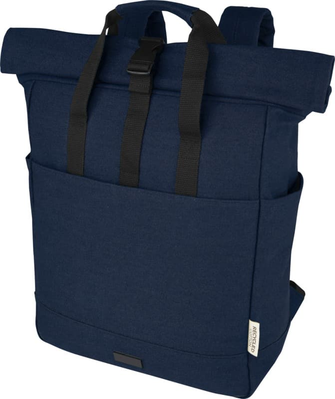 Joey 15” GRS recycled canvas rolltop laptop backpack 15L