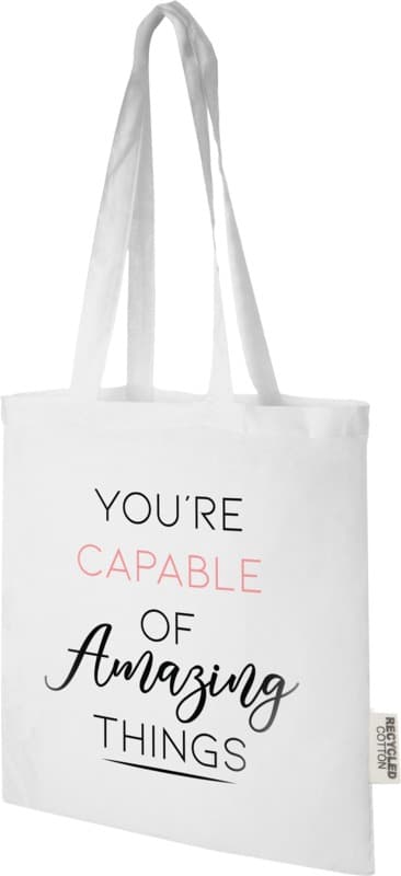 Madras 140 g/m2 GRS recycled cotton tote bag 7L 5