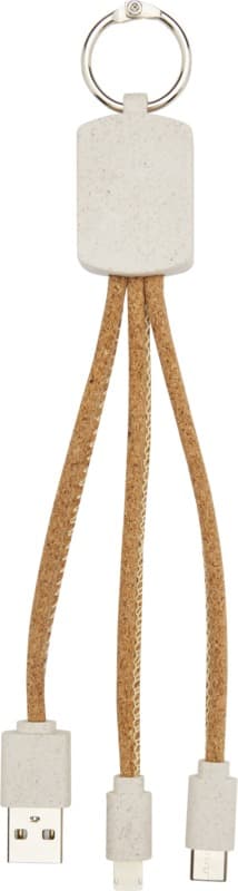 Bates wheat straw and cork 3-in-1 charging cable 3