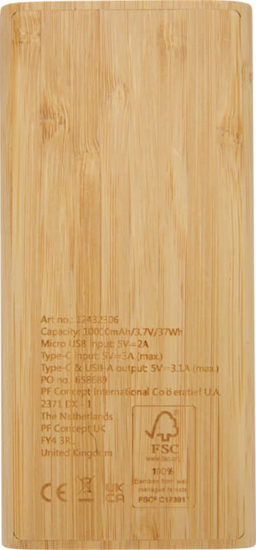 Tulda 10.000 mAh bamboo power bank 3