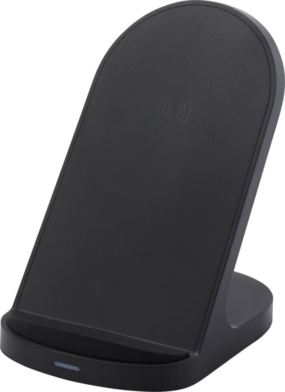 Loop 15W dual coil RCS recycled plastic wireless charging stand 4