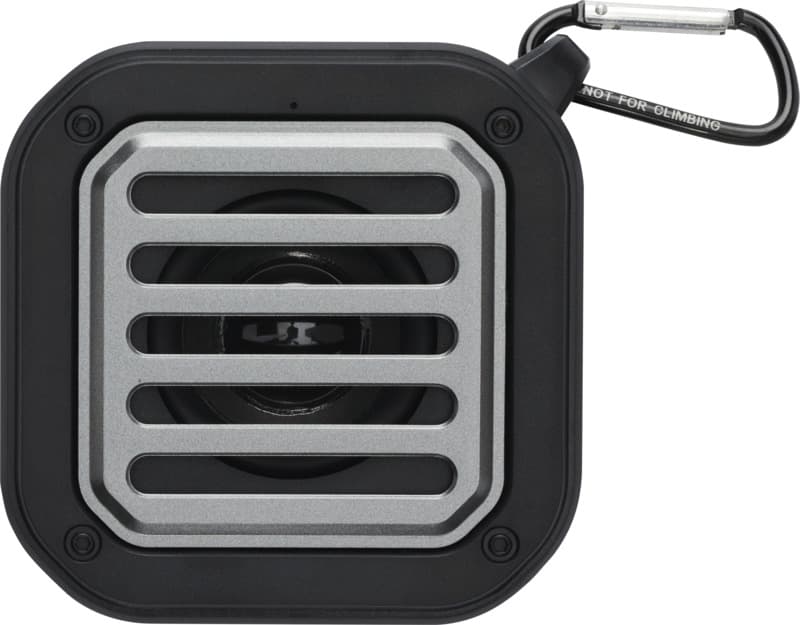 Solo 3W IPX5 RCS recycled plastic solar Bluetooth® speaker with carabiner  2