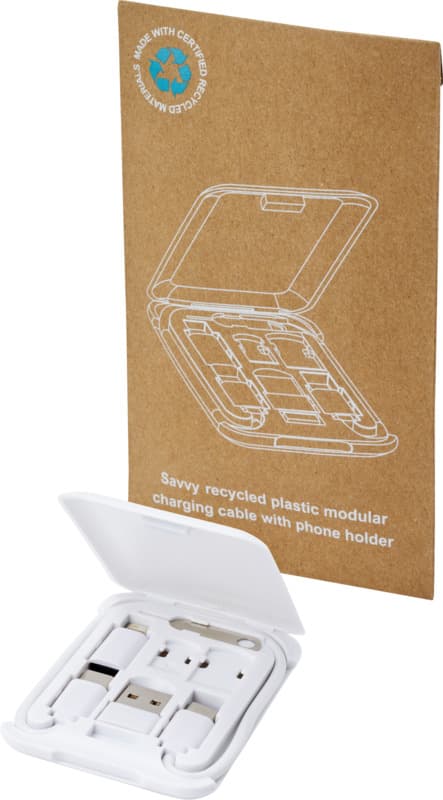 Savvy recycled plastic modular charging cable with phone holder 4