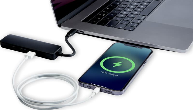 Loop RCS recycled plastic multimedia adapter USB 2.0-3.0 with HDMI port 4