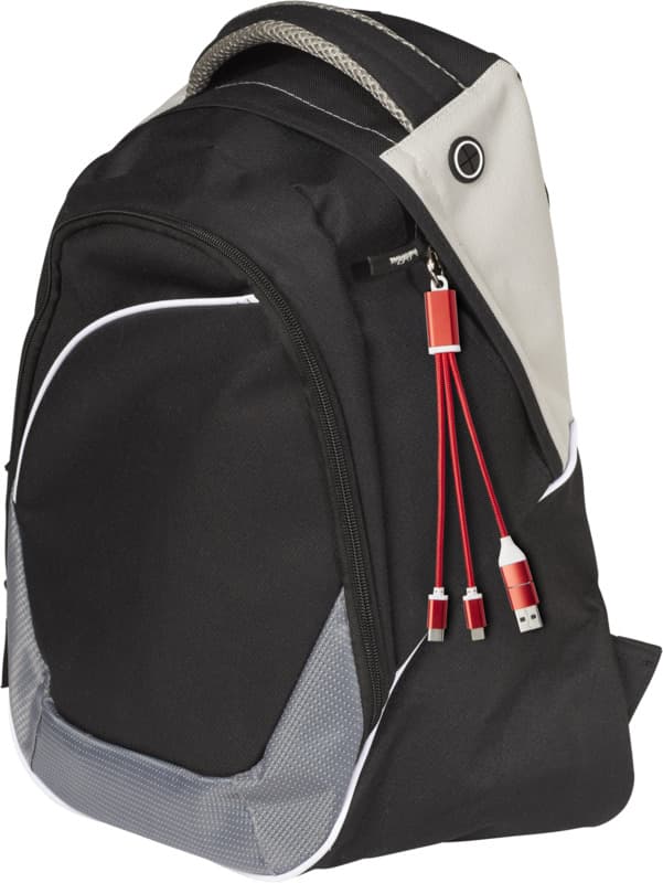 Metal 4-in-1 recycled aluminium charging cable with keychain 4