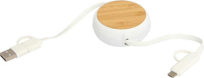 Chechia 5-in-1 recycled plastic 100 cm retractable data sync and 45W fast charge cable 4