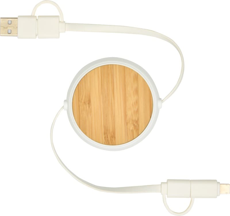 Chechia 5-in-1 recycled plastic 100 cm retractable data sync and 45W fast charge cable 2